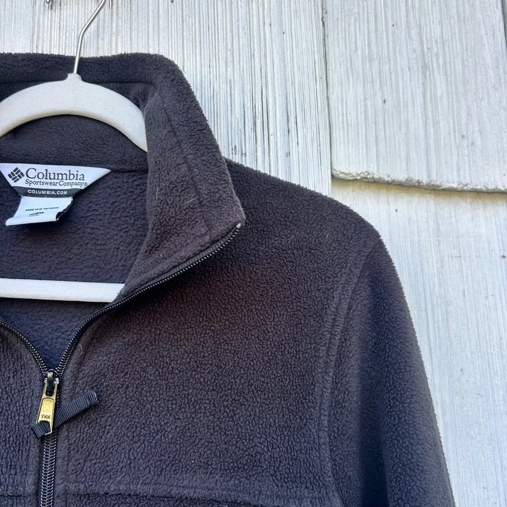 Columbia Sportswear Fleece Jacket Youth Size 14/16 Full Zip Black‎ Gray
